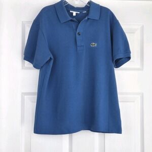 Lacoste Blue Polo Shirt Cotton Boys Size 12 Short Sleeve Preppy Golf